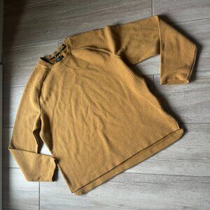 FLX Mustard Textured Pullover Sweater XXL – Side Zip Pocket